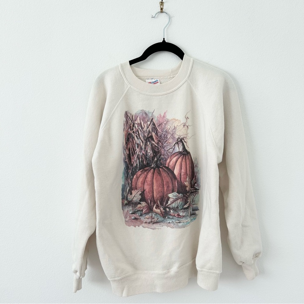 Hanes Activewear 1992 Impulse Wear Pumpkin Fall Autumn Sweatshirt